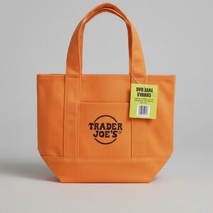 NWT🧡Orange Trader Joe's Mini Canvas Tote Bag